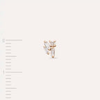 Micra 0.08 CT Baguette Diamond Rose Gold Mini Single Earring