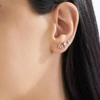 Micra 0.08 CT Baguette Diamond Rose Gold Mini Single Earring
