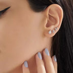 Micra 0.09 CT Baguette Diamond White Gold Mini Single Earring