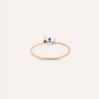 Micra 0.09 CT Multicolor Safir ve Baget Pırlanta Taşlı Yüzük