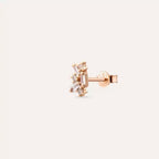 Micra 0.10 CT Baguette Diamond Rose Gold Mini Single Earring