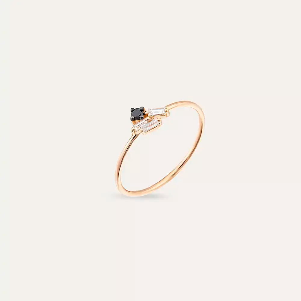 Micra 0.10 CT Black Diamond Rose Gold Ring