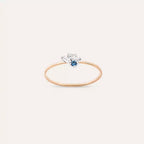 Micra 0.12 CT Blue Safir ve Baget Pırlanta Taşlı Yüzük
