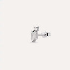 Micra 0.13 CT Baguette Diamond White Gold Mini Single Earring