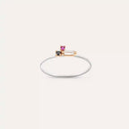 Micra 0.13 CT Multi-Color Sapphire and Black Diamond Ring