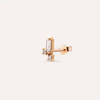 Micra 0.14 CT Baguette Diamond Rose Gold Mini Single Earring