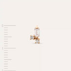 Micra 0.14 CT Baguette Diamond Rose Gold Mini Single Earring