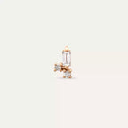 Micra 0.14 CT Baguette Diamond Rose Gold Mini Single Earring