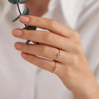 Micra  0.14 CT Baget Pırlanta Taşlı Rose Altın Yüzük
