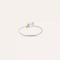 Micra 0.14 CT Yellow Safir ve Baget Pırlanta Taşlı Yüzük