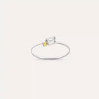 Micra 0.14 CT Yellow Safir ve Baget Pırlanta Taşlı Yüzük