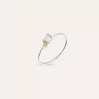 Micra 0.14 CT Yellow Safir ve Baget Pırlanta Taşlı Yüzük