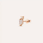 Micra 0.16 CT Baguette Diamond Rose Gold Mini Single Earring