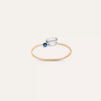 Micra 0.17 CT Blue Safir ve Baget Pırlanta Taşlı Yüzük