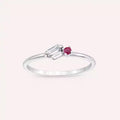 Micra 0.18 CT Ruby and Diamond White Gold Ring
