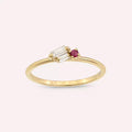 Micra 0.19 CT Ruby and Baguette Diamond Yellow Gold Ring
