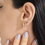 Micra 0.20 CT Baguette Diamond Rose Gold Mini Single Earring