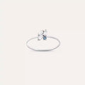 Micra 0.22 CT Blue Safir ve Baget Pırlanta Taşlı Beyaz Altın Yüzük