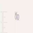 Micra Baguette Diamond White Gold Mini Single Earring