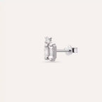 Micra Baguette Diamond White Gold Mini Single Earring