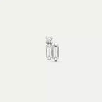 Micra Baguette Diamond White Gold Mini Single Earring