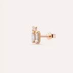 Micra Baguette Diamond Rose Gold Mini Single Earring