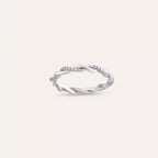 Seren Diamond White Gold Spiral Ring