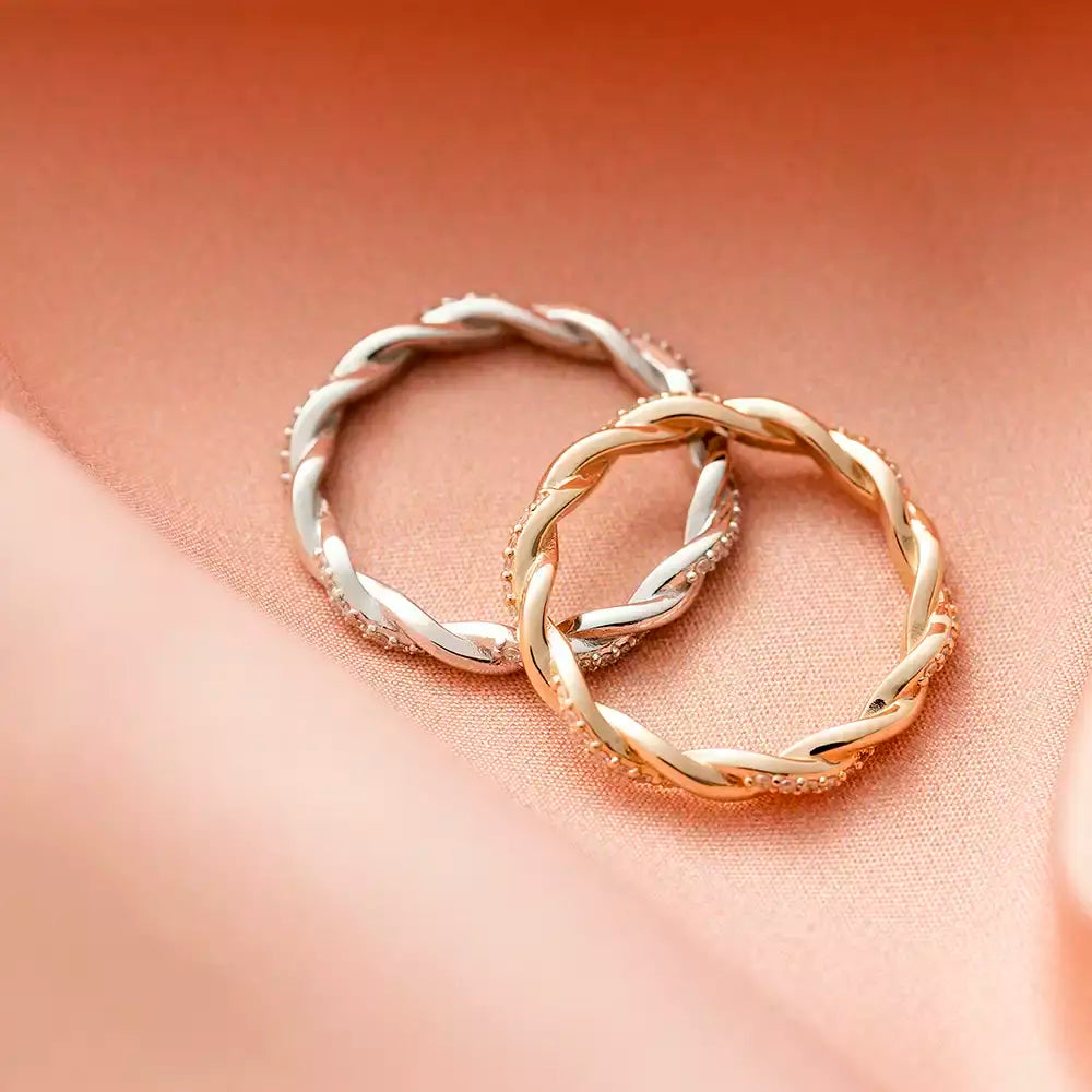 Seren Diamond White Gold Spiral Ring