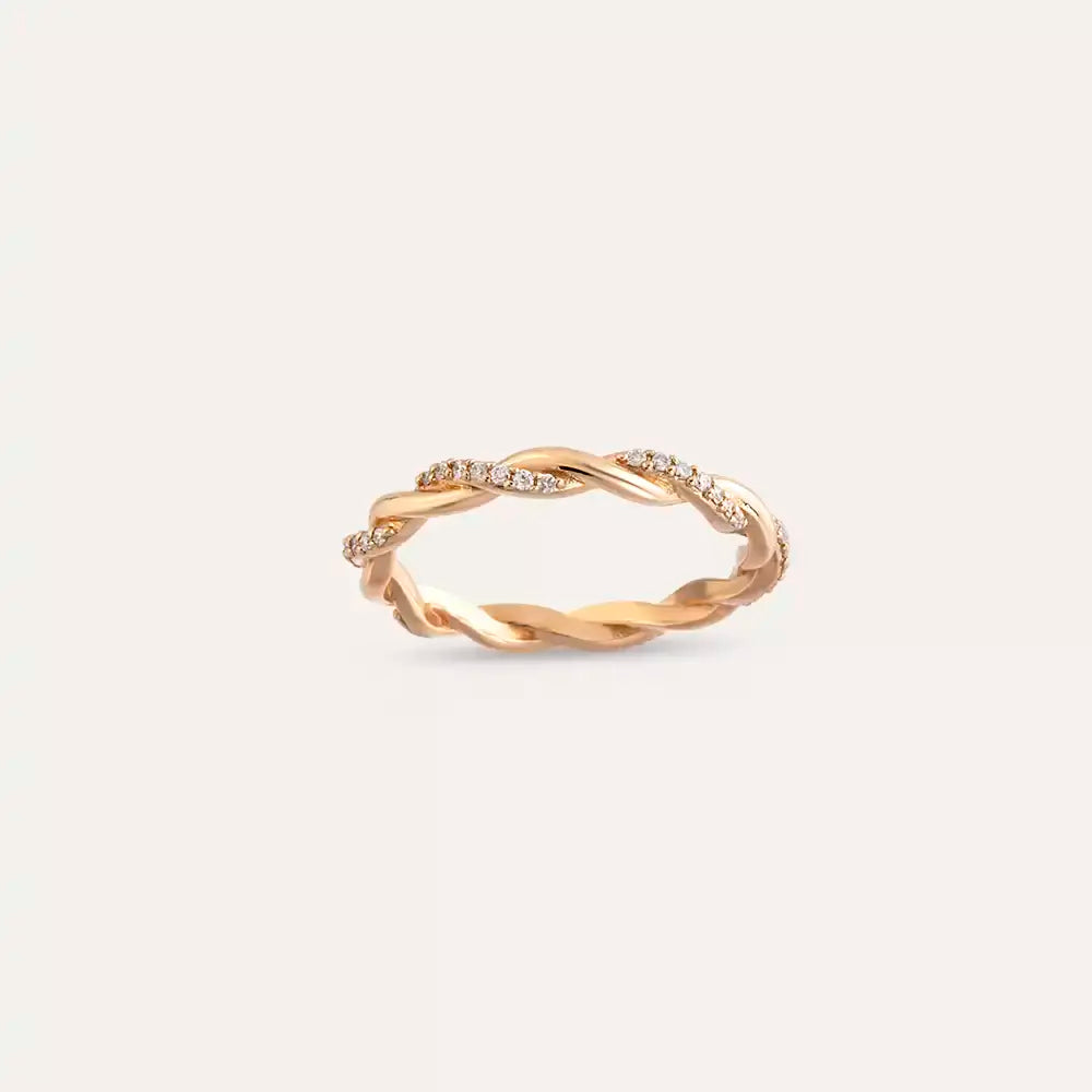 Seren Diamond Rose Gold Spiral Ring