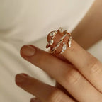 Seren Diamond Rose Gold Spiral Ring