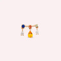Shake Multicolor Sapphire and Diamond Rose Gold Single Earring