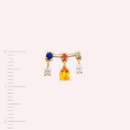 Shake Multicolor Sapphire and Diamond Rose Gold Single Earring