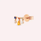 Shake Multicolor Sapphire and Diamond Rose Gold Single Earring
