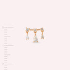 Shake Diamond Rose Gold Single Earring