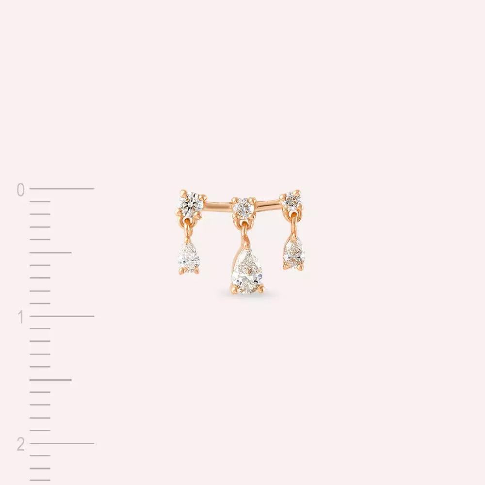 Shake Diamond Rose Gold Single Earring