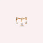Shake Diamond Rose Gold Single Earring