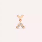 Shaky Pırlanta Taşlı Rose Altın Piercing