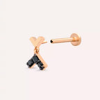 Shaky Black Diamond Rose Gold Piercing