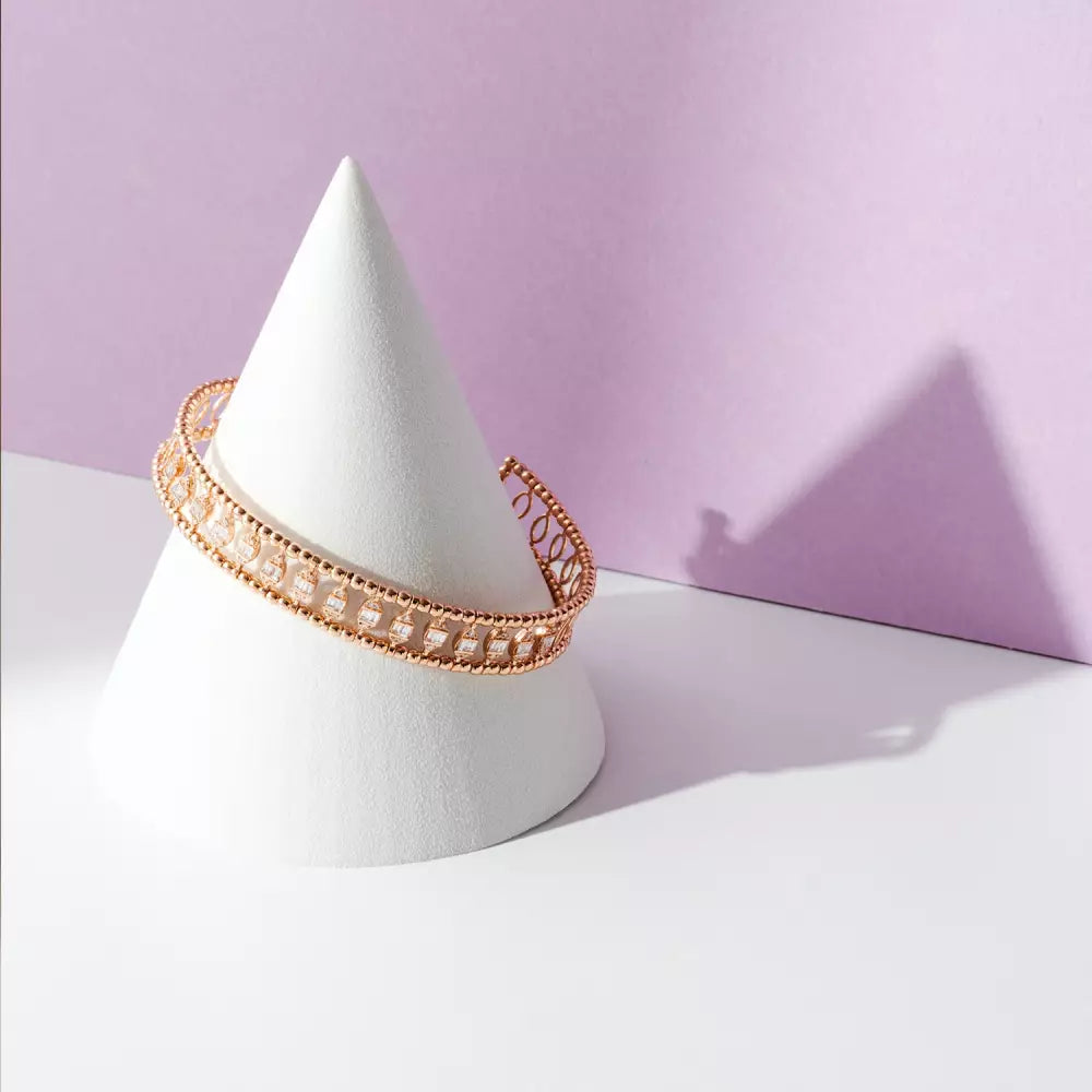 Baguette Cut Diamond Rose Gold Bracelet