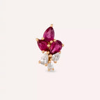 Sheaf Yakut ve Pırlanta Taşlı Rose Altın Piercing