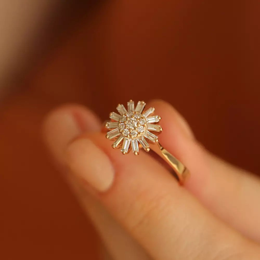 Shiny 0.49 CT Diamond Rose Gold Ring