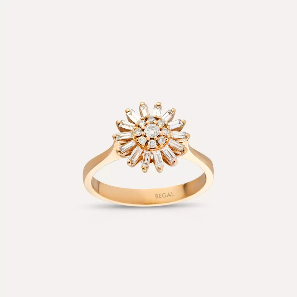 Shiny 0.49 CT Diamond Rose Gold Ring