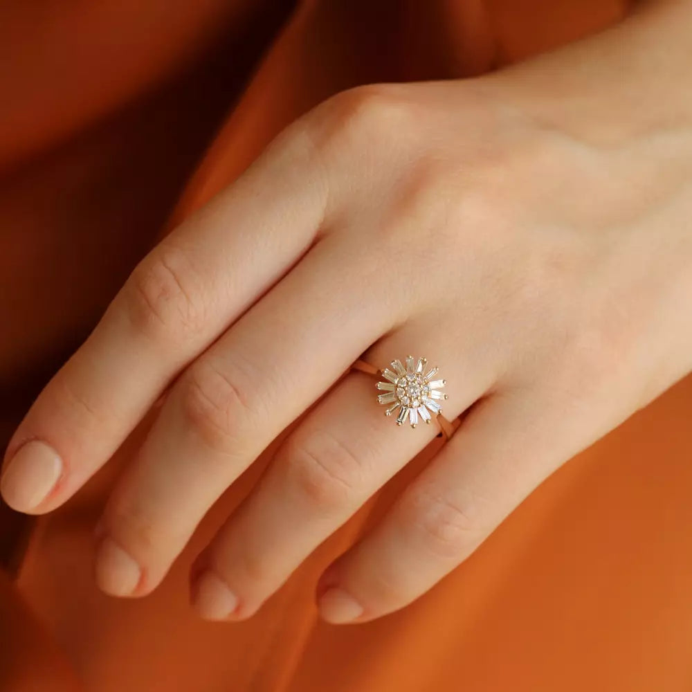 Shiny 0.49 CT Diamond Rose Gold Ring
