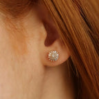 Shiny Baguette Diamond Rose Gold Earrings