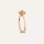 Shiny Rose Gold Ring with Baguette Diamond