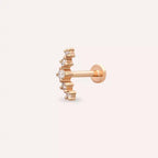Shyne Pırlanta Taşlı Rose Altın Piercing