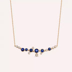 Sion Rose Gold Necklace with Sapphire and Diamond Stones