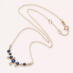 Sion Rose Gold Necklace with Sapphire and Diamond Stones