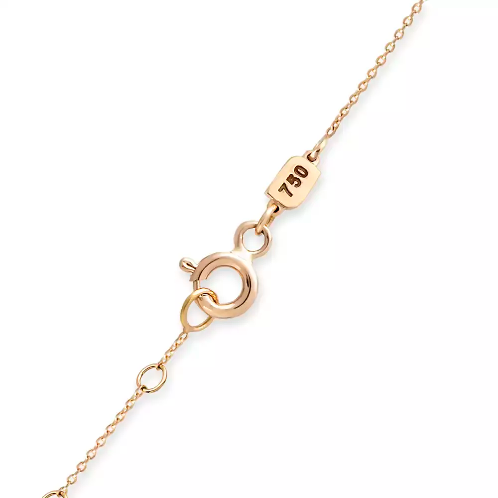 Sion Rose Gold Necklace with Sapphire and Diamond Stones