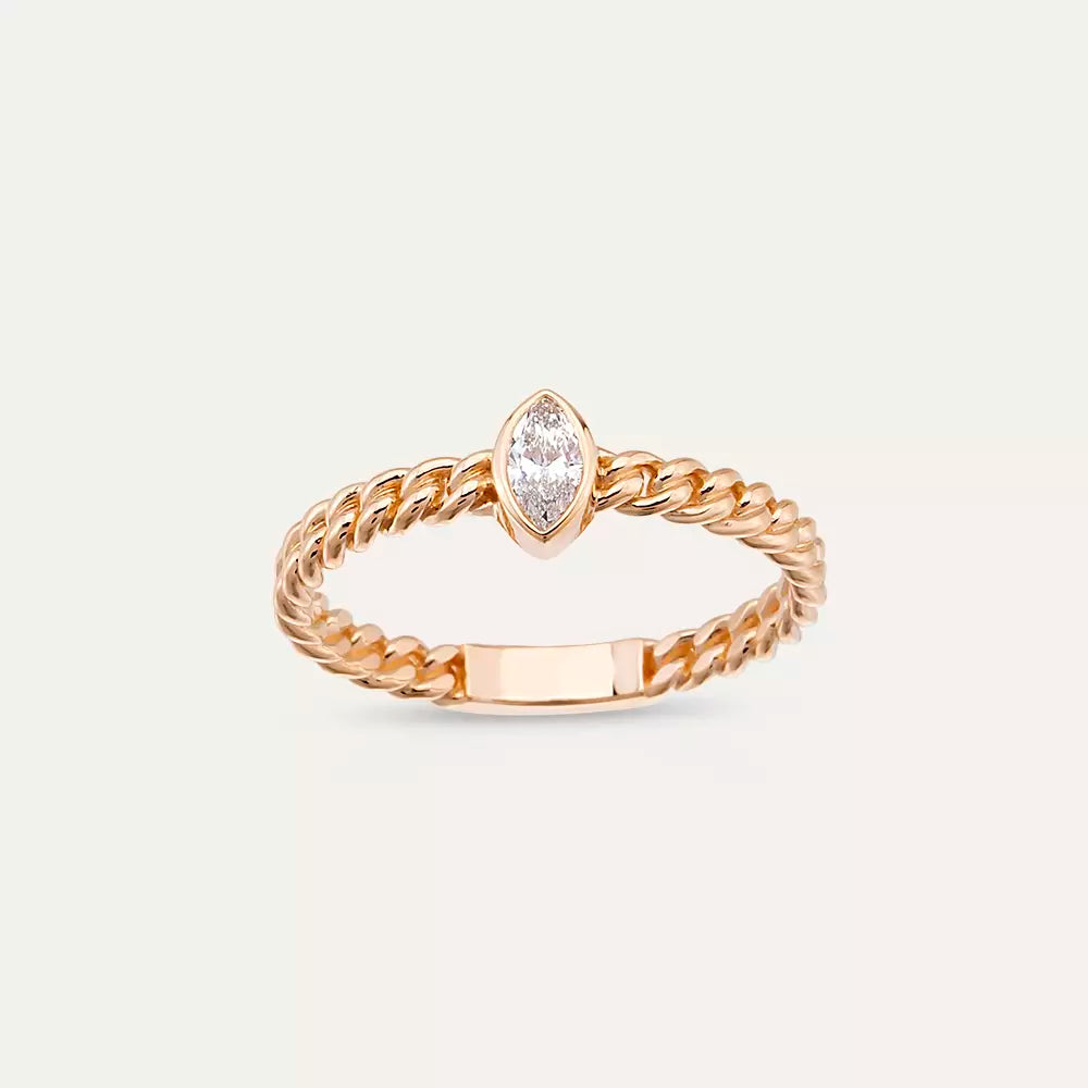 Lia Marquise-Cut Diamond Rose Gold Ring